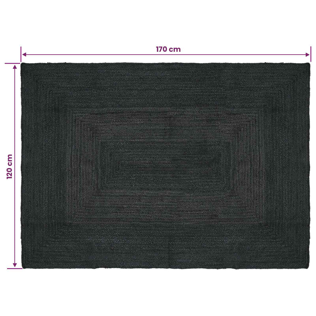 vidaXL Dywany pokojowe Prostokątny ciemnoszary 120 x 170 cm Juta