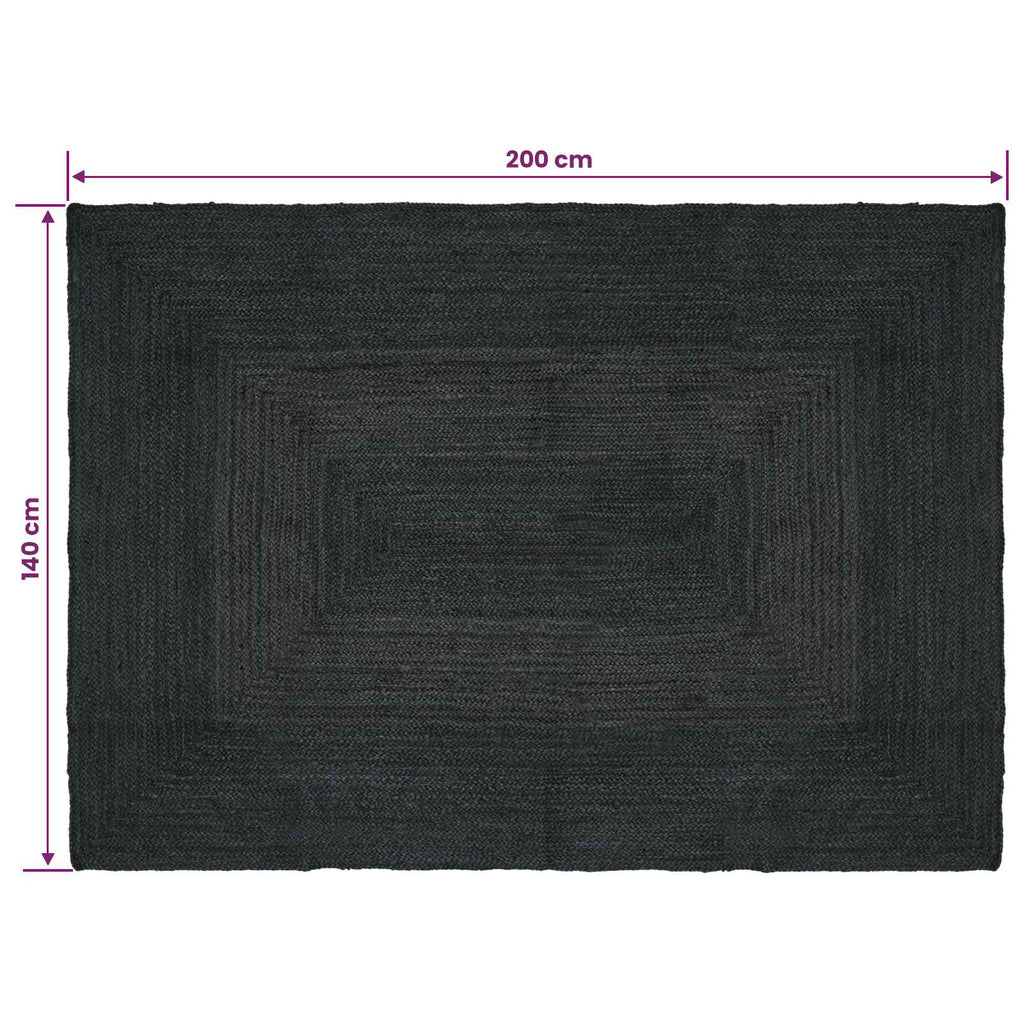 vidaXL Dywany pokojowe Prostokątny ciemnoszary 140 x 200 cm Juta