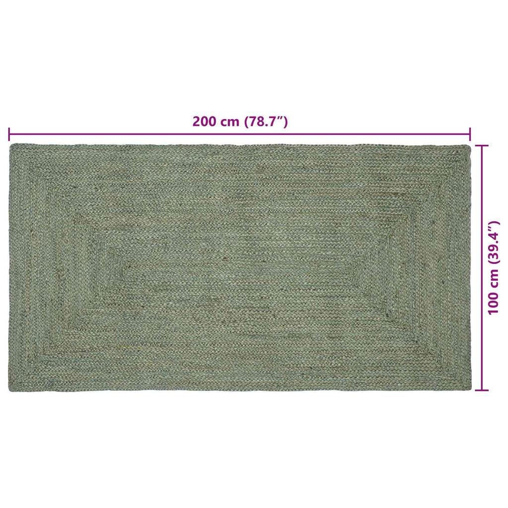 vidaXL Dywany pokojowe Prostokątny Oliwkowy zielony 100 x 200 cm Juta