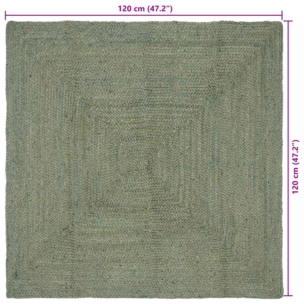 vidaXL Dywany pokojowe Prostokątny Oliwkowy zielony 120 x 120 cm Juta