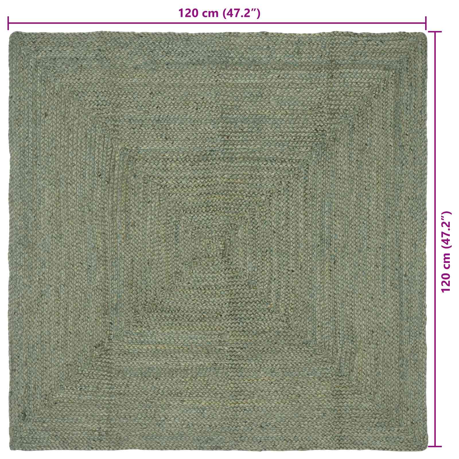 vidaXL Dywany pokojowe Prostokątny Oliwkowy zielony 120 x 120 cm Juta