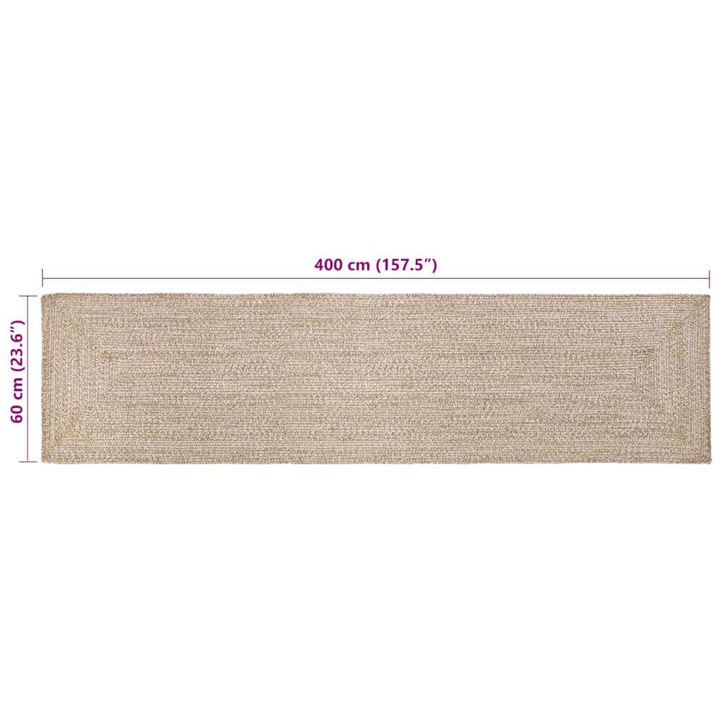 vidaXL Dywany pokojowe Naturalne i białe 60 x 400 cm Juta
