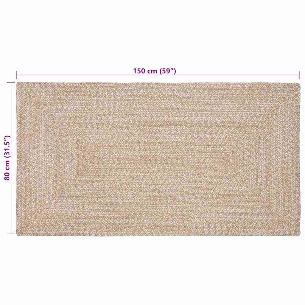 vidaXL Dywany pokojowe Naturalne i białe 80 x 150 cm Juta