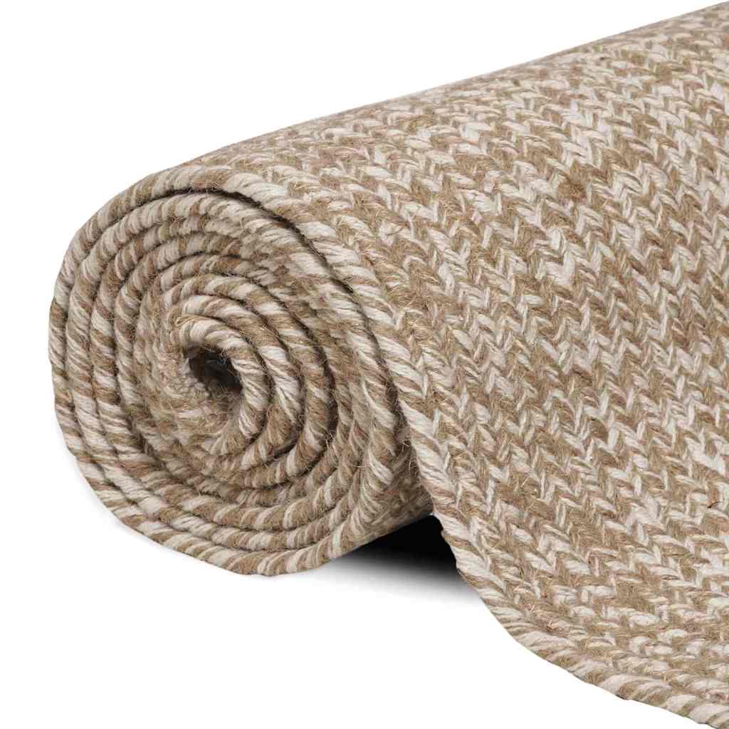 vidaXL Dywany pokojowe Naturalne i białe 80 x 200 cm Juta