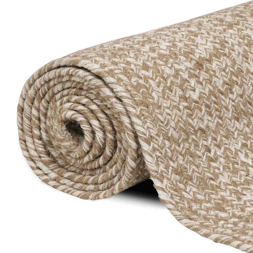 vidaXL Dywany pokojowe Naturalne i białe 100 x 200 cm Juta