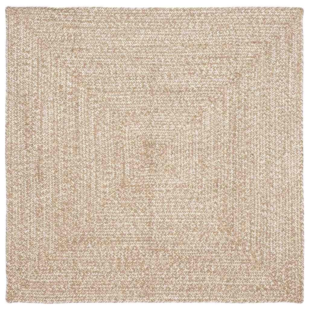 vidaXL Dywany pokojowe Naturalne i białe 120 x 120 cm Juta
