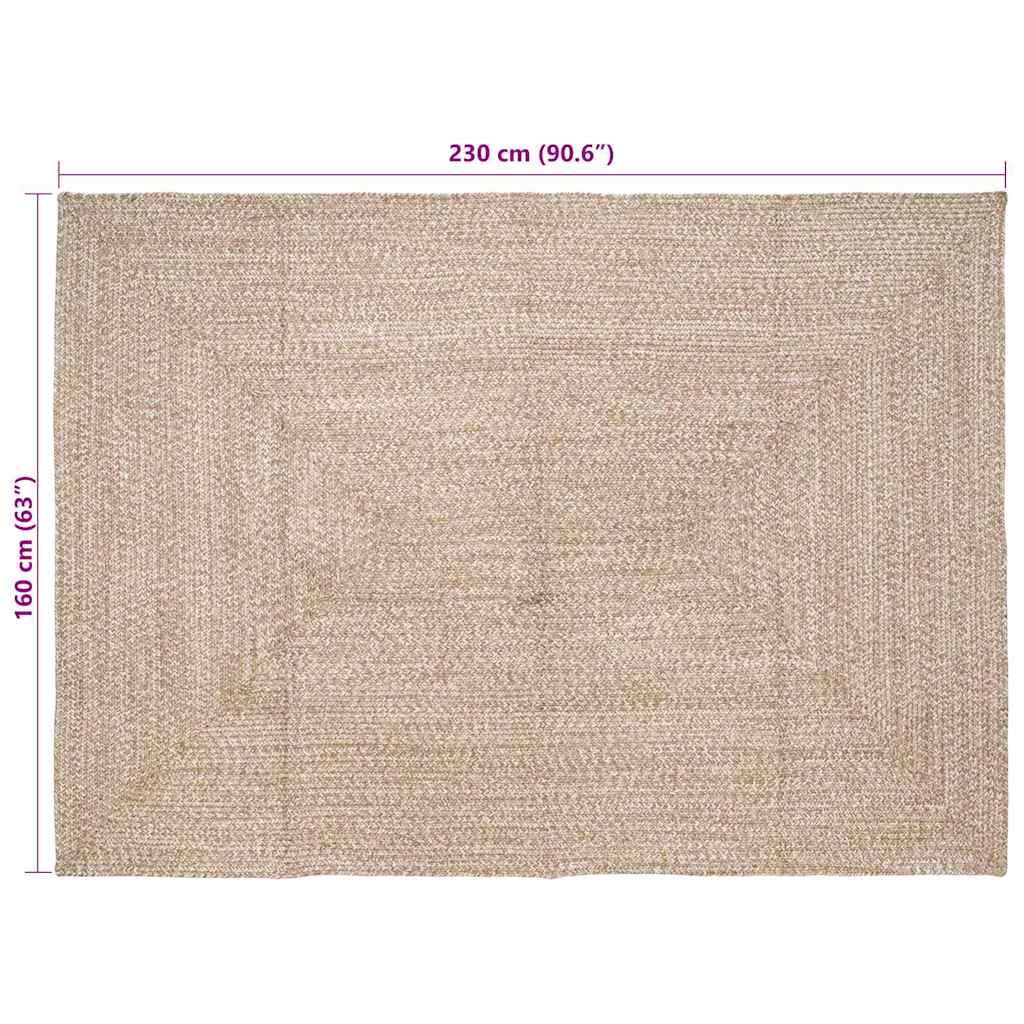 vidaXL Dywany pokojowe Naturalne i białe 160 x 230 cm Juta