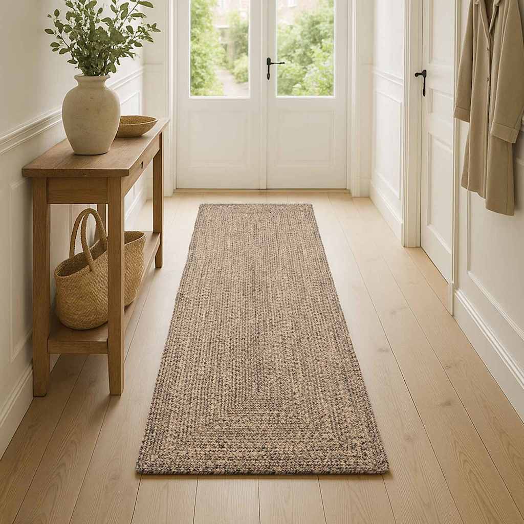 vidaXL Dywany pokojowe Naturalny i czarny 60 x 400 cm Juta