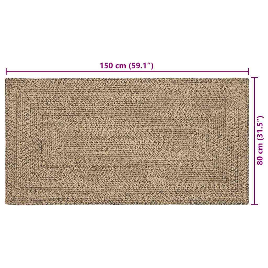 vidaXL Dywany pokojowe Naturalny i czarny 80 x 150 cm Juta