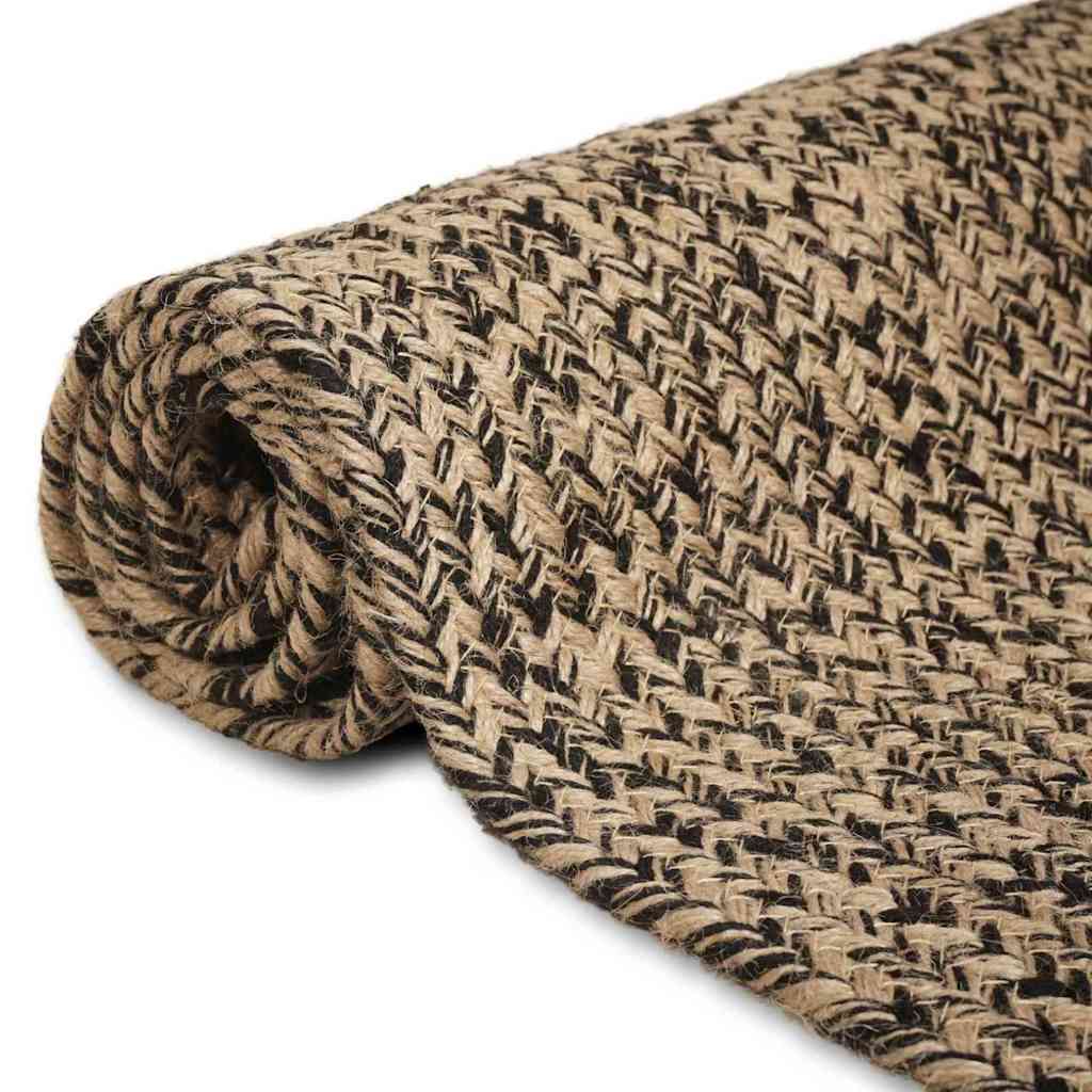 vidaXL Dywany pokojowe Naturalny i czarny 80 x 250 cm Juta