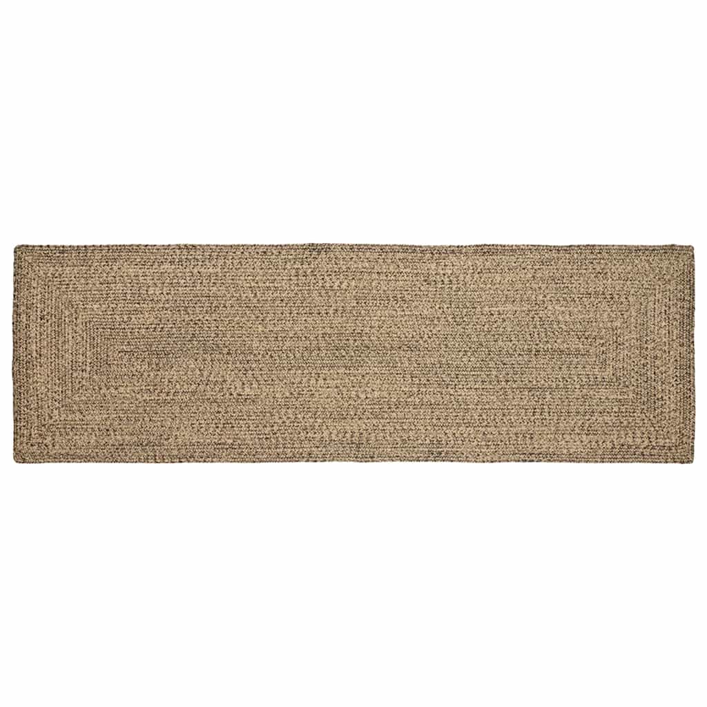vidaXL Dywany pokojowe Naturalny i czarny 80 x 250 cm Juta