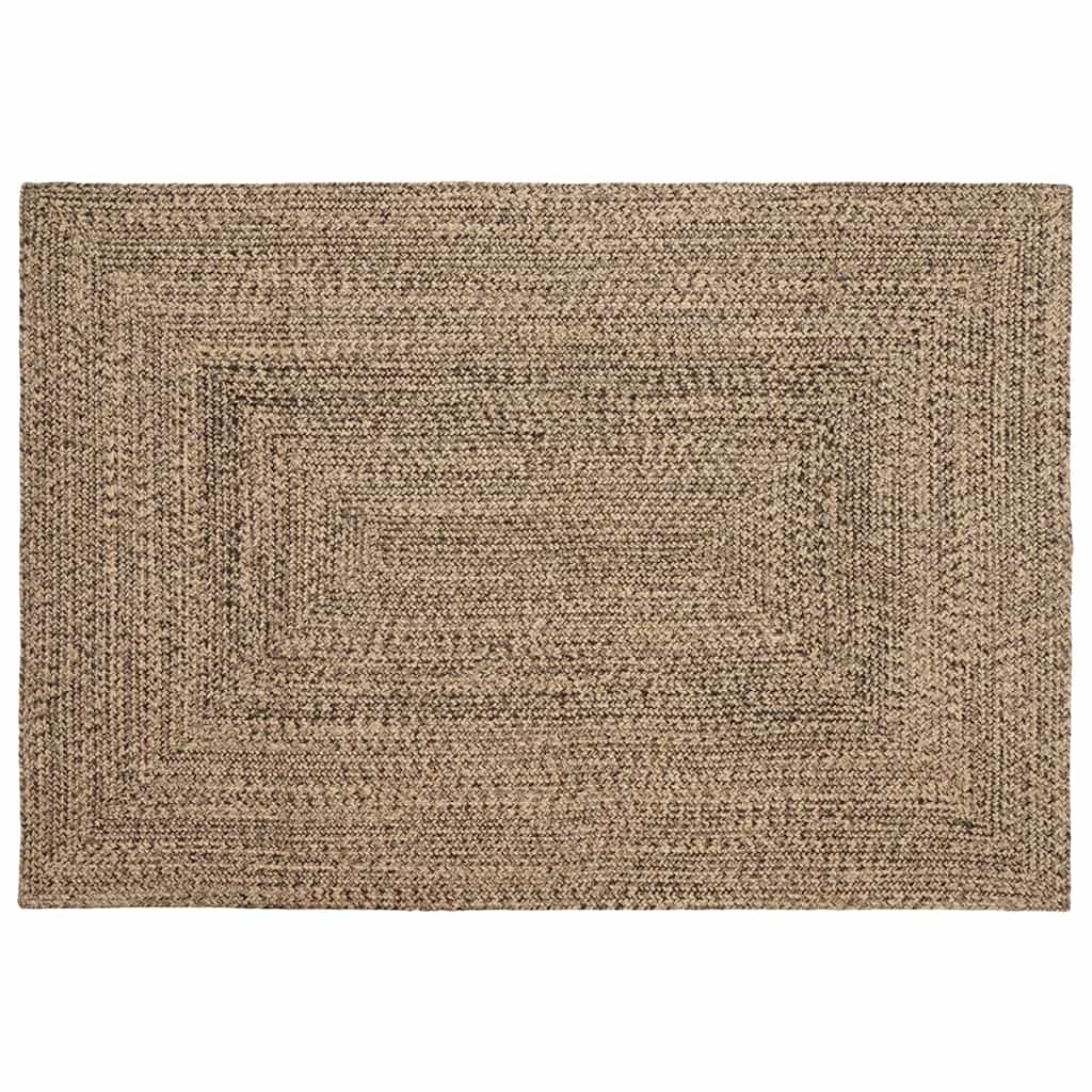 vidaXL Dywany pokojowe Naturalny i czarny 120 x 170 cm Juta