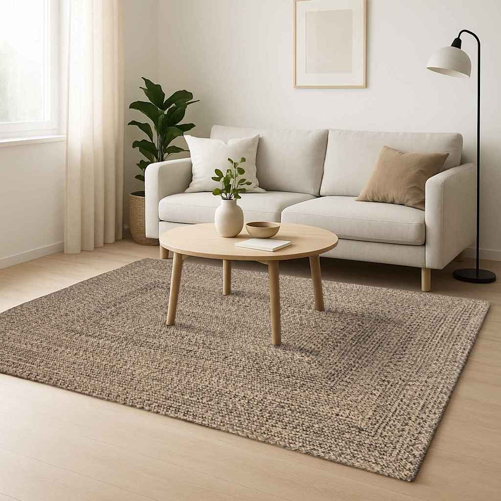 vidaXL Dywany pokojowe Naturalny i czarny 240 x 340 cm Juta