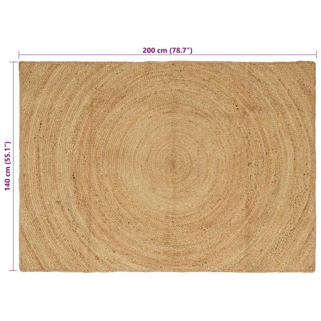 vidaXL Dywany pokojowe naturalny 140 x 200 cm Juta