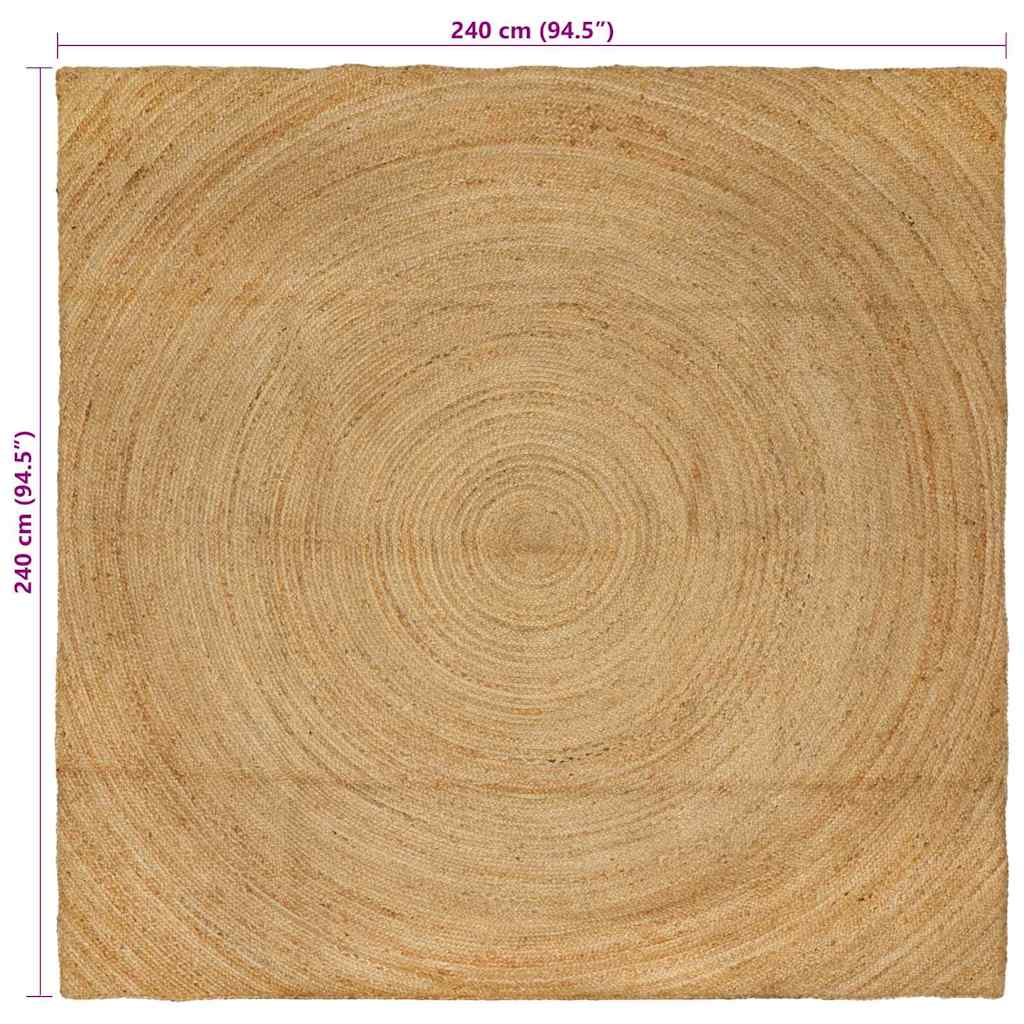 vidaXL Dywany pokojowe naturalny 240 x 240 cm Juta
