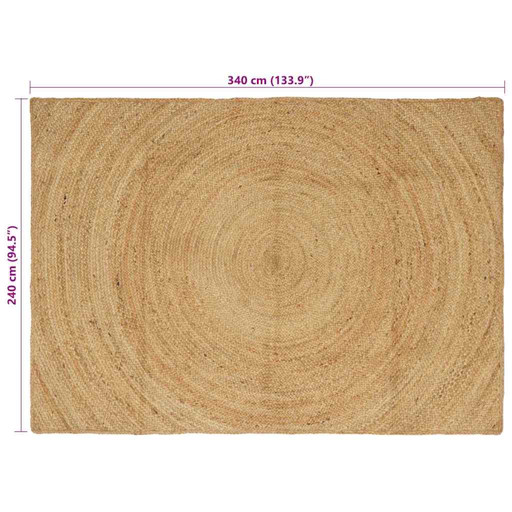 vidaXL Dywany pokojowe naturalny 240 x 340 cm Juta