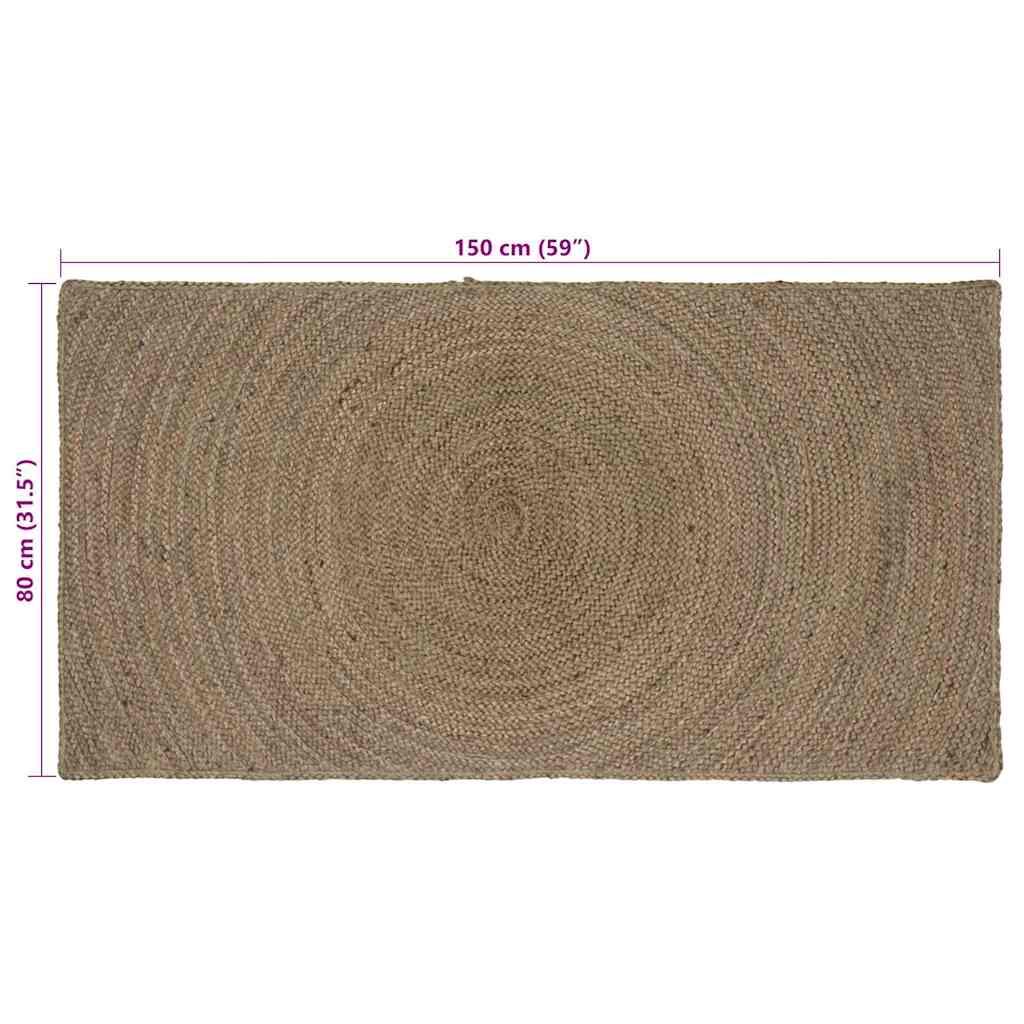 vidaXL Dywany pokojowe Szary 80 x 150 cm Juta