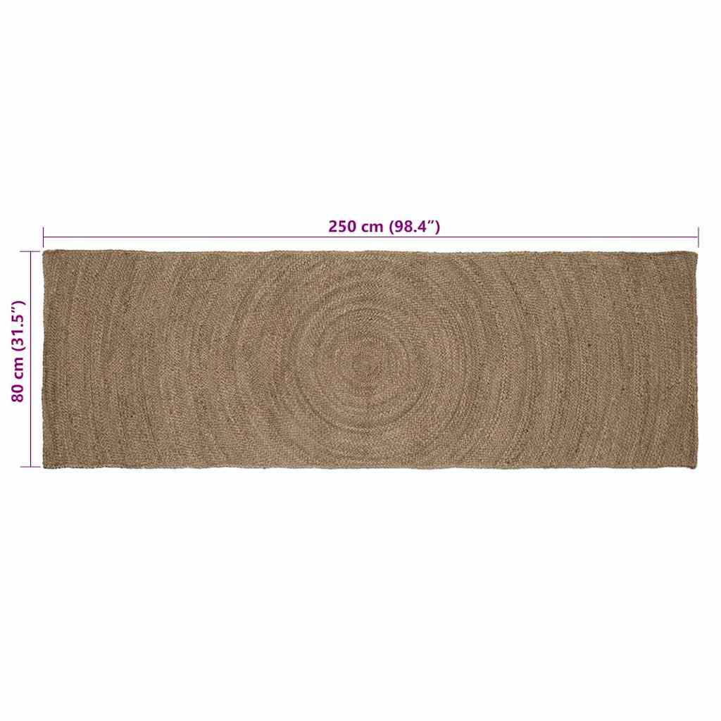 vidaXL Dywany pokojowe Szary 80 x 250 cm Juta
