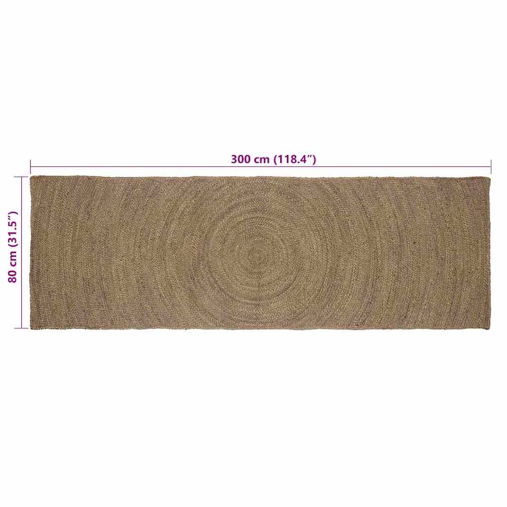 vidaXL Dywany pokojowe Szary 80 x 300 cm Juta