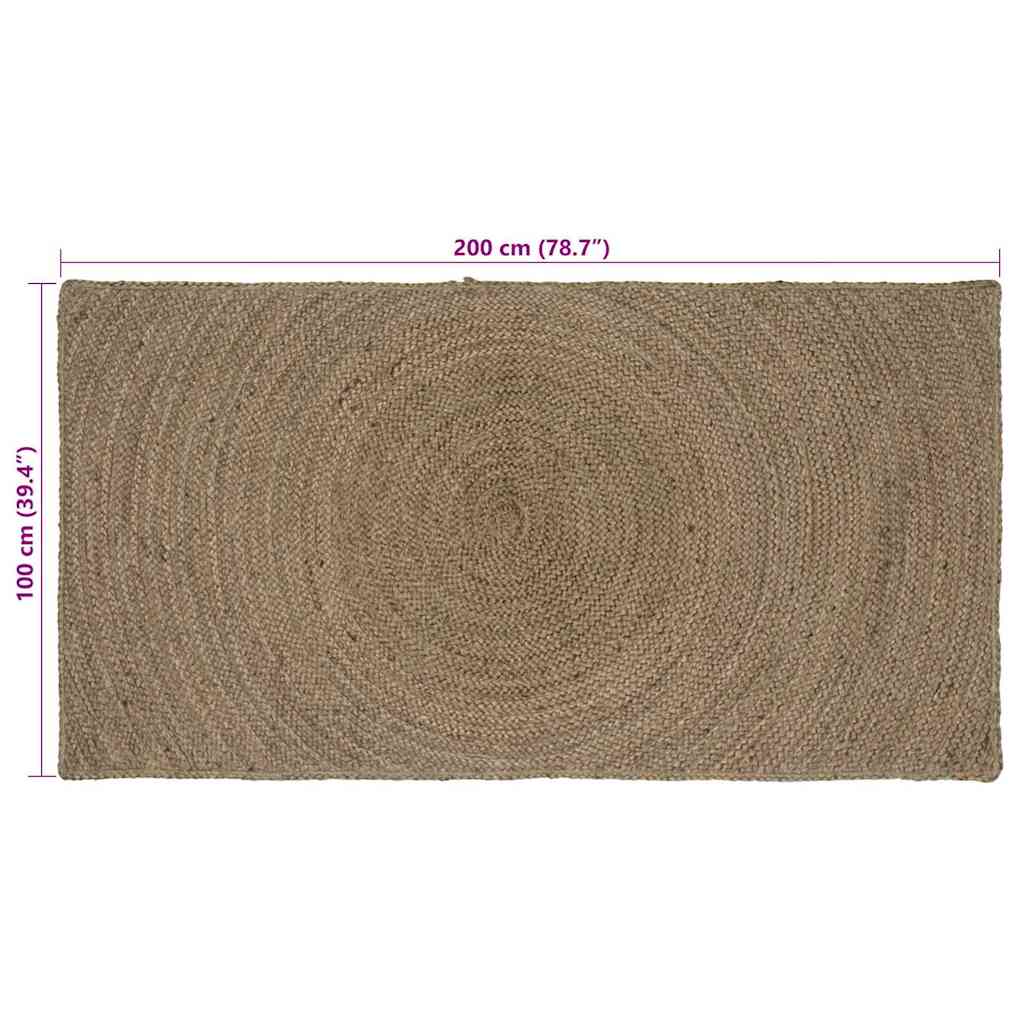 vidaXL Dywany pokojowe Szary 100 x 200 cm Juta