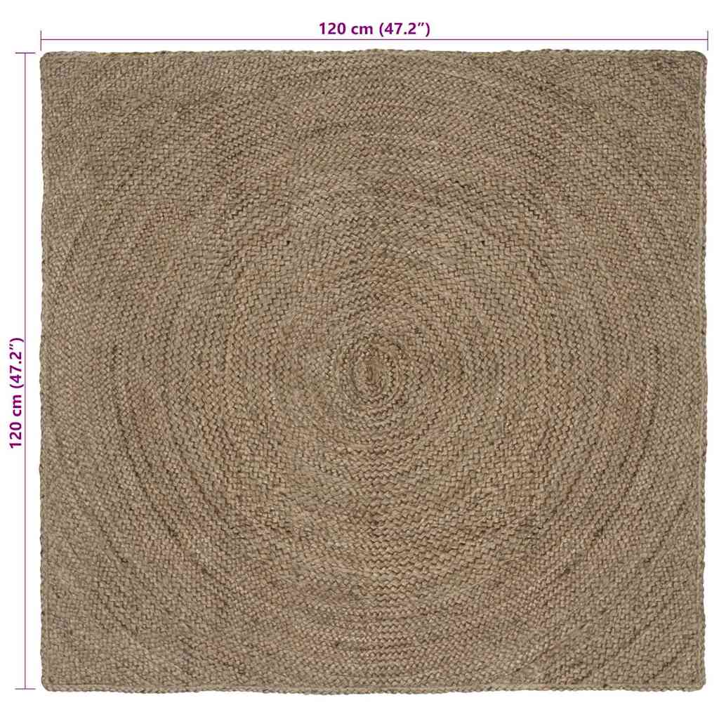vidaXL Dywany pokojowe Szary 120 x 120 cm Juta