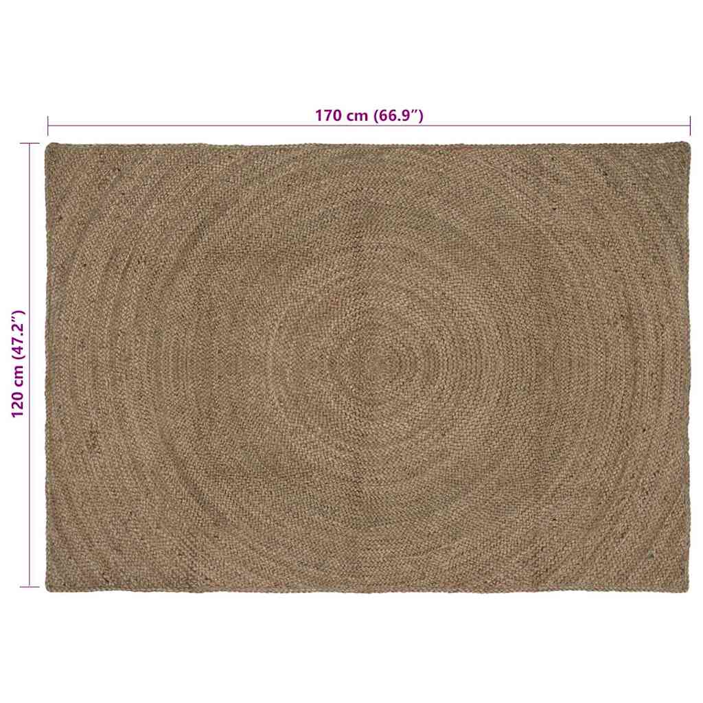 vidaXL Dywany pokojowe Szary 120 x 170 cm Juta