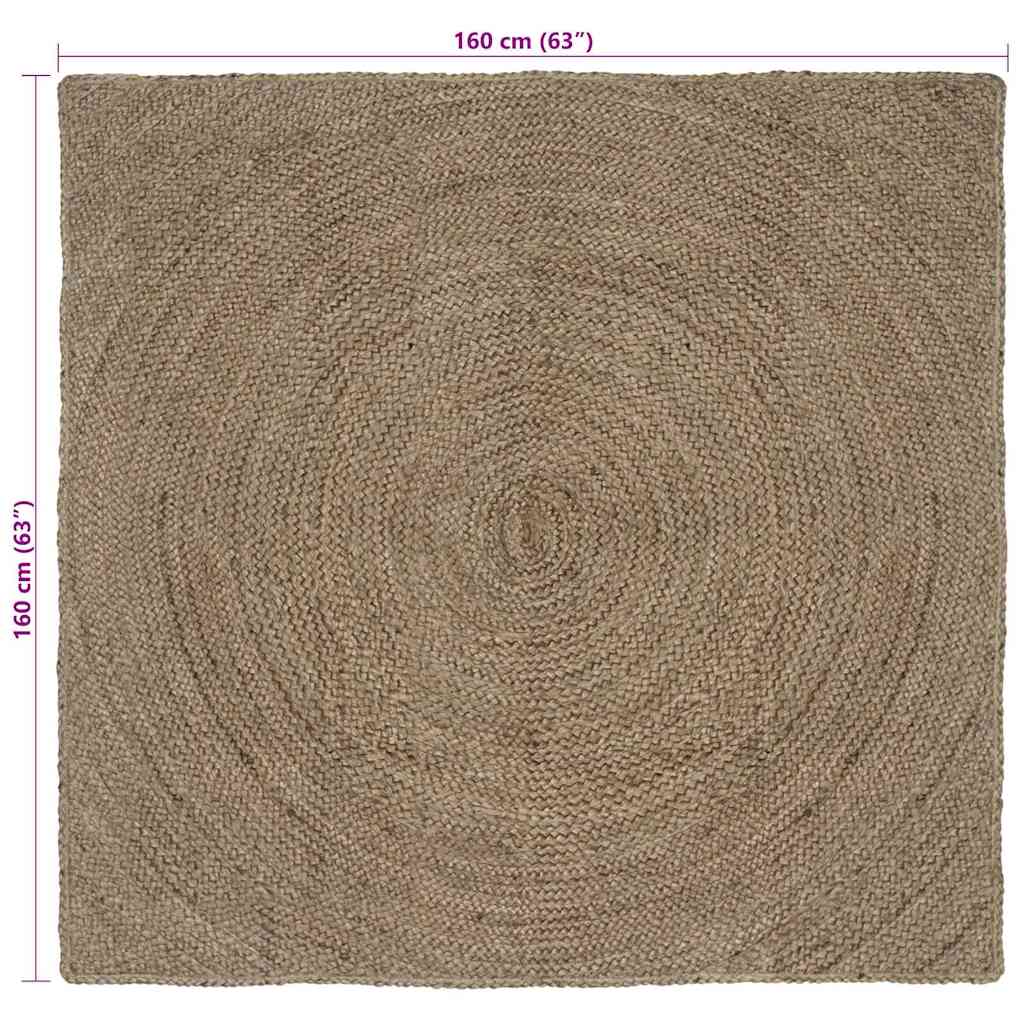 vidaXL Dywany pokojowe Szary 160 x 160 cm Juta