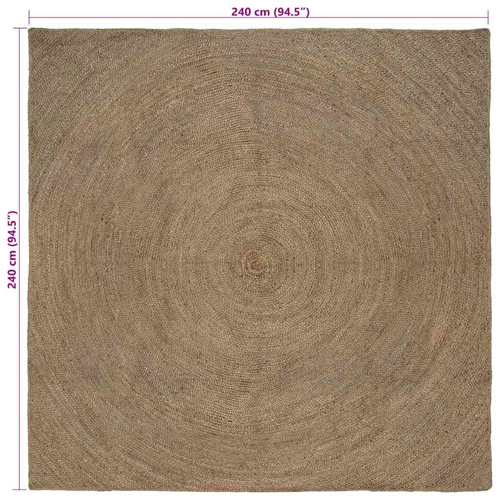 vidaXL Dywany pokojowe Szary 240 x 240 cm Juta