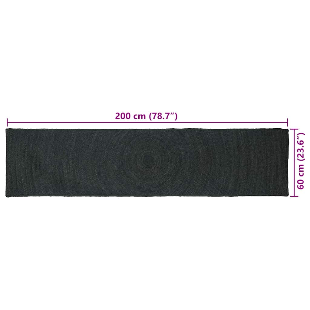 vidaXL Dywany pokojowe ciemnoszary 60 x 200 cm Juta