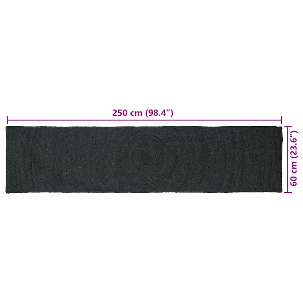 vidaXL Dywany pokojowe ciemnoszary 60 x 250 cm Juta