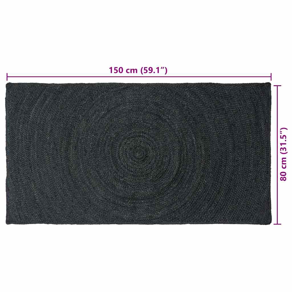 vidaXL Dywany pokojowe ciemnoszary 80 x 150 cm Juta