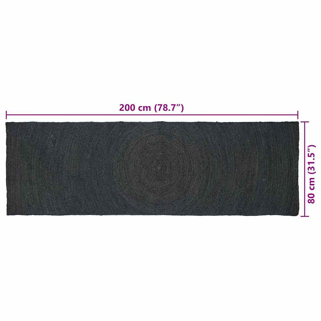 vidaXL Dywany pokojowe ciemnoszary 80 x 200 cm Juta