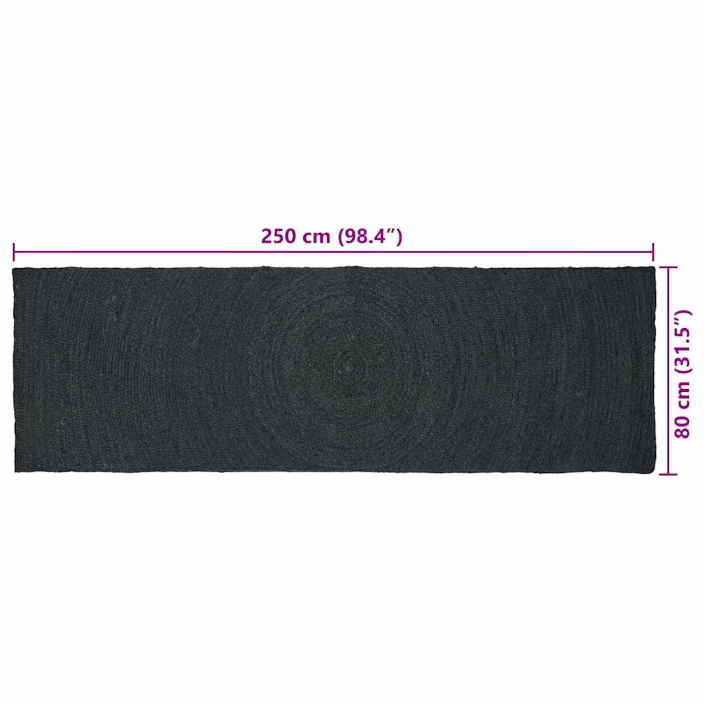 vidaXL Dywany pokojowe ciemnoszary 80 x 250 cm Juta