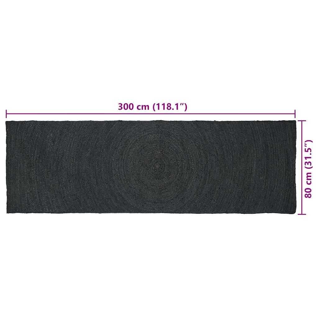 vidaXL Dywany pokojowe ciemnoszary 80 x 300 cm Juta