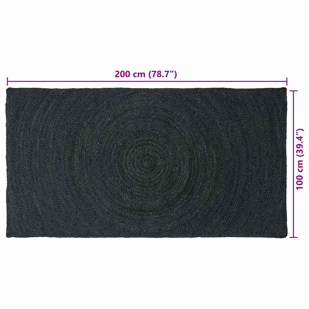 vidaXL Dywany pokojowe ciemnoszary 100 x 200 cm Juta