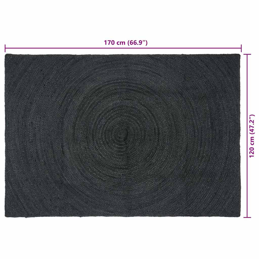 vidaXL Dywany pokojowe ciemnoszary 120 x 170 cm Juta