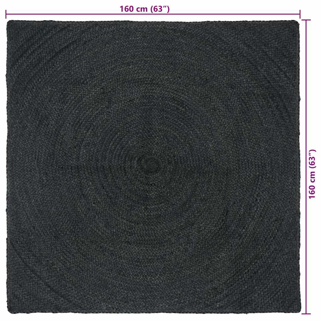 vidaXL Dywany pokojowe ciemnoszary 160 x 160 cm Juta