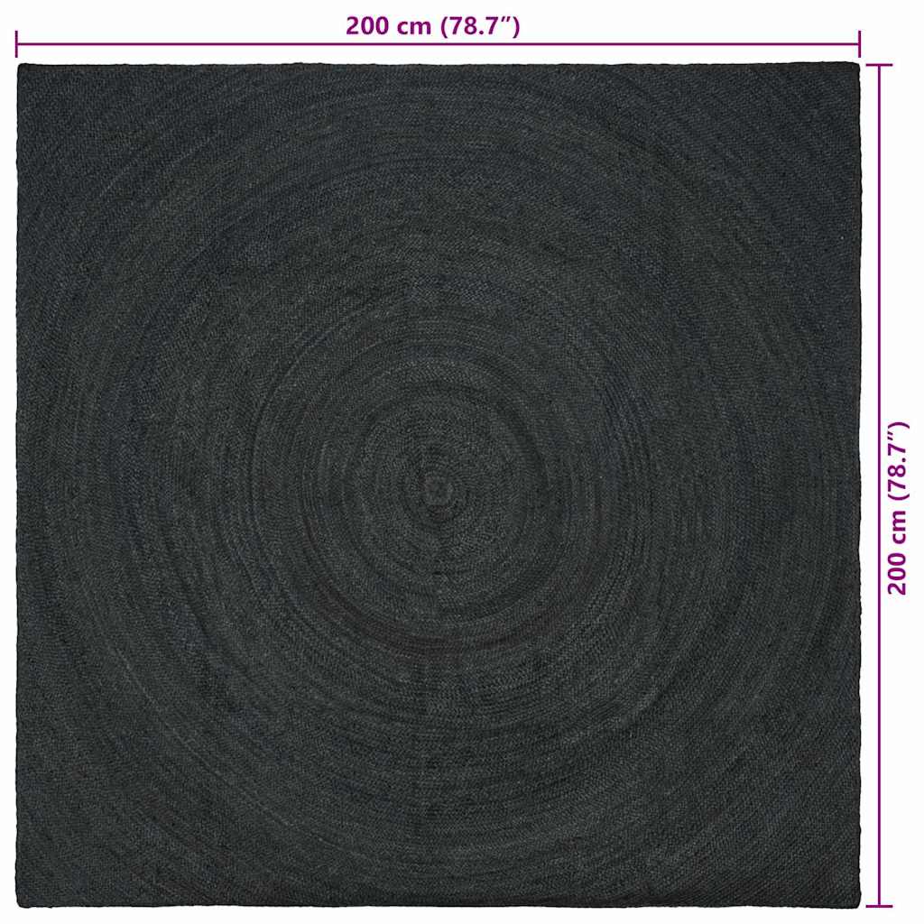 vidaXL Dywany pokojowe ciemnoszary 200 x 200 cm Juta