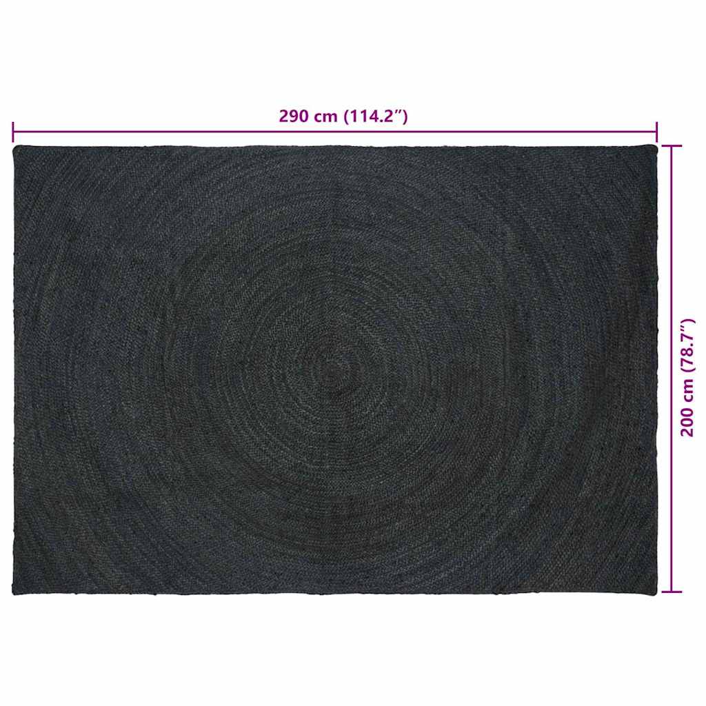 vidaXL Dywany pokojowe ciemnoszary 200 x 290 cm Juta