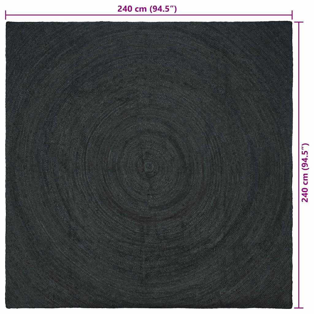 vidaXL Dywany pokojowe ciemnoszary 240 x 240 cm Juta
