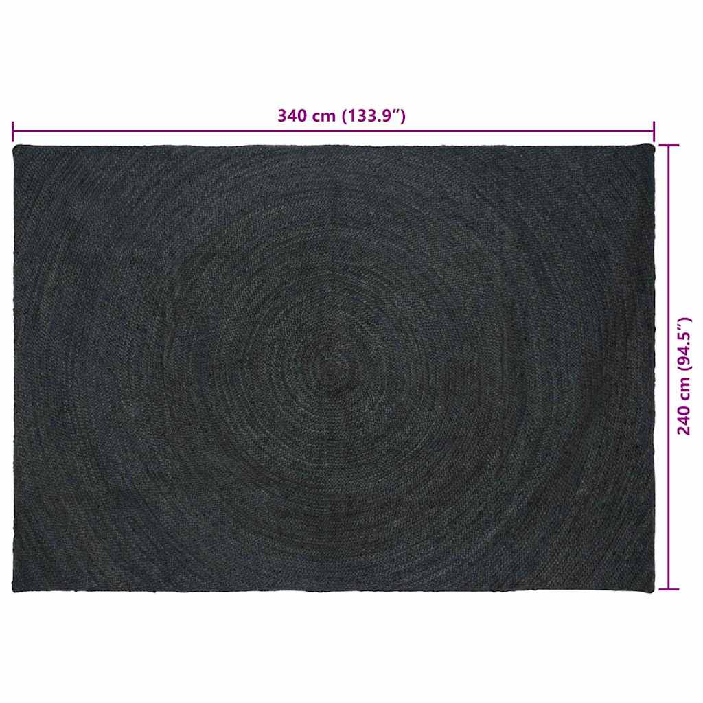 vidaXL Dywany pokojowe ciemnoszary 240 x 340 cm Juta