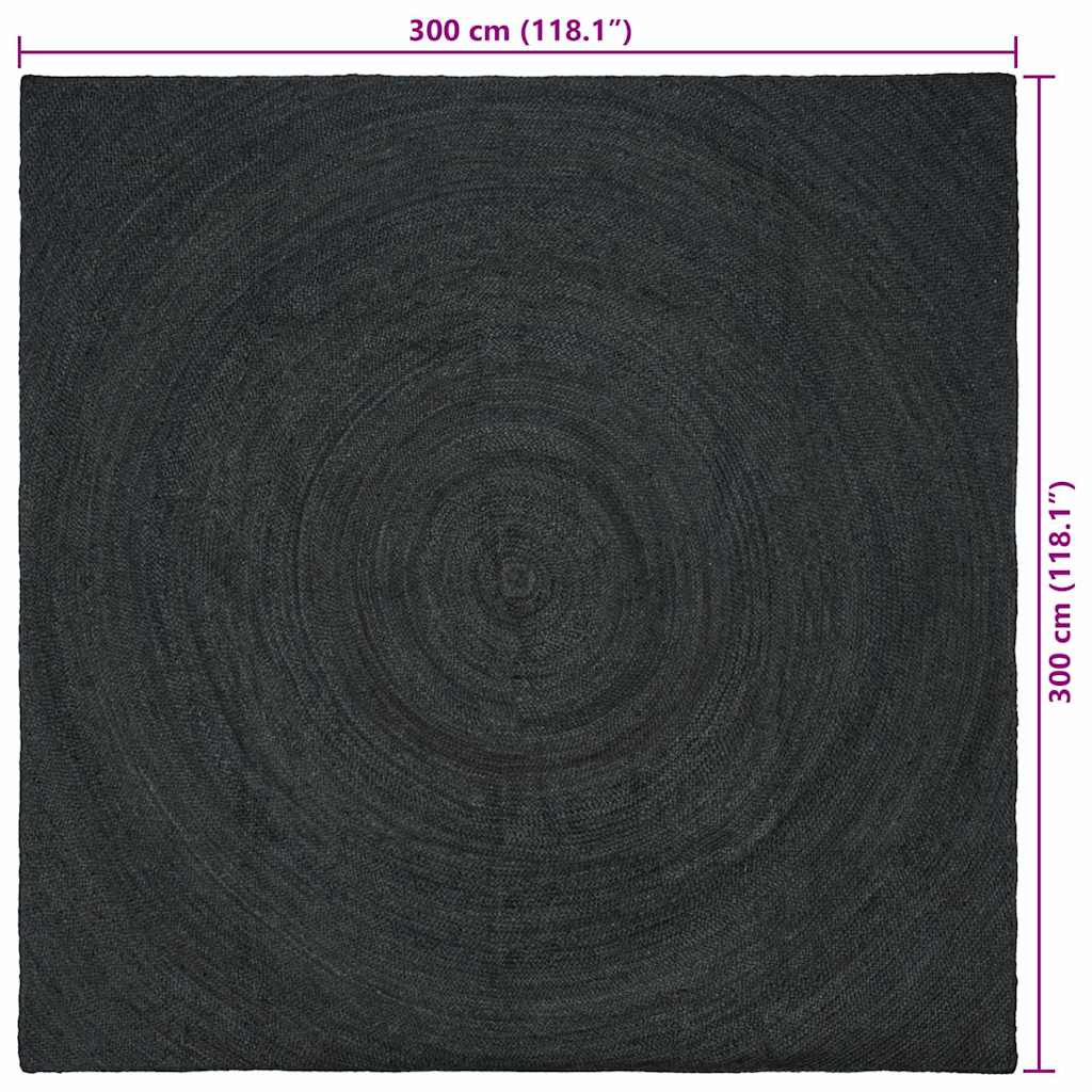 vidaXL Dywany pokojowe ciemnoszary 300 x 300 cm Juta