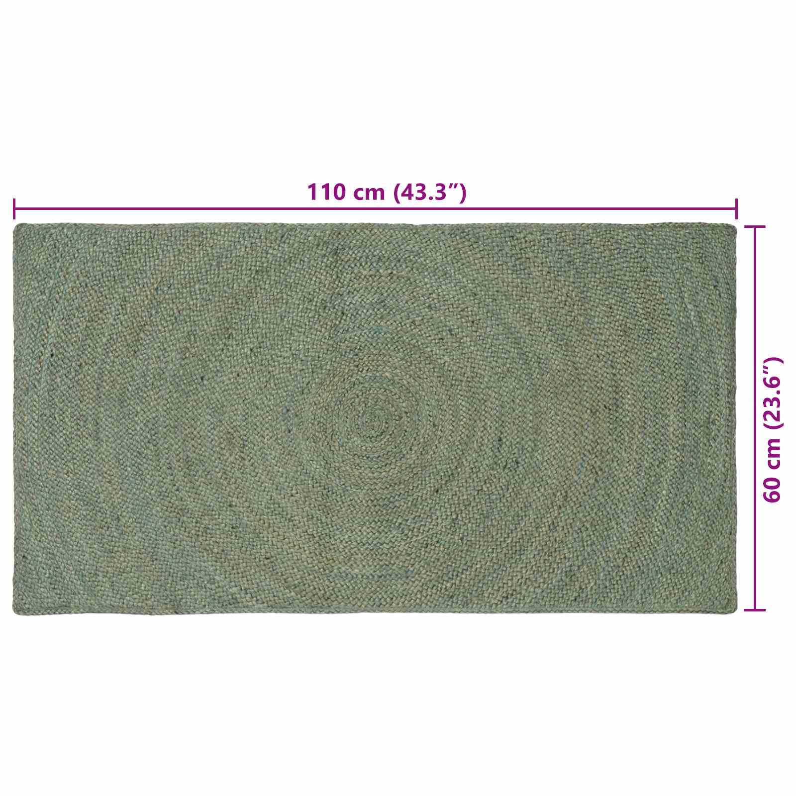 vidaXL Dywany pokojowe Oliwkowy zielony 60 x 110 cm Juta