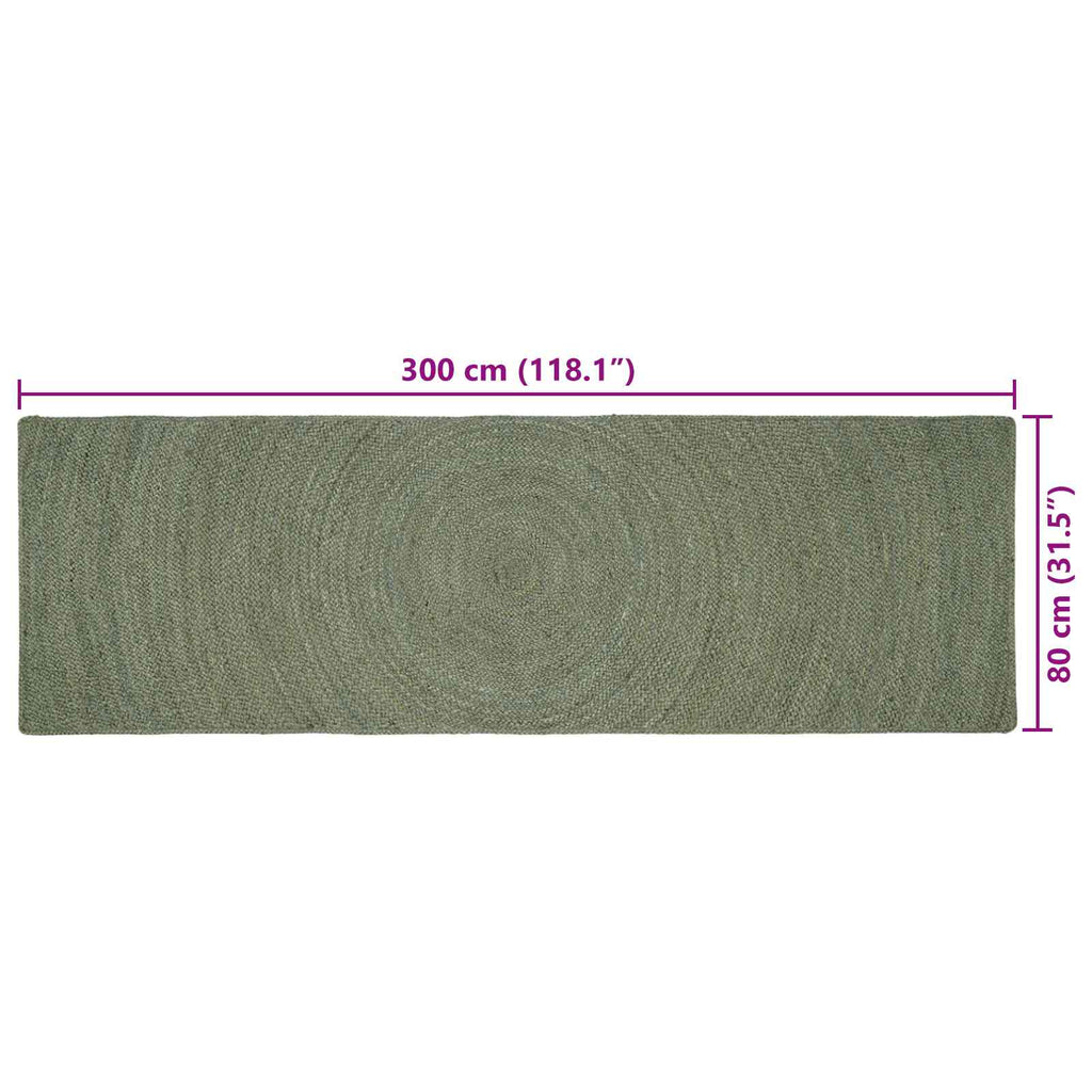 vidaXL Dywany pokojowe Oliwkowy zielony 80 x 300 cm Juta