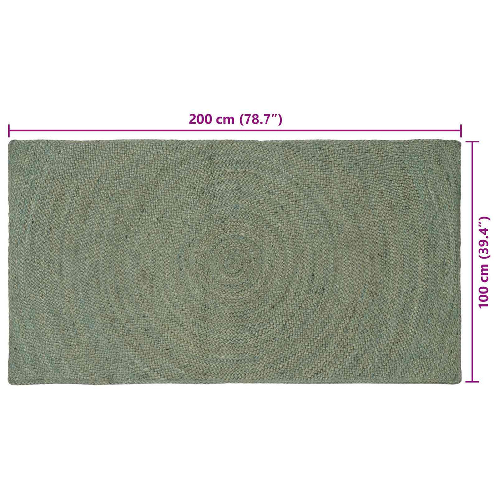 vidaXL Dywany pokojowe Oliwkowy zielony 100 x 200 cm Juta
