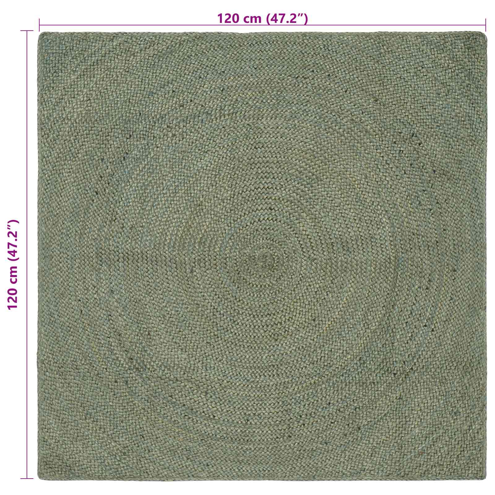 vidaXL Dywany pokojowe Oliwkowy zielony 120 x 120 cm Juta