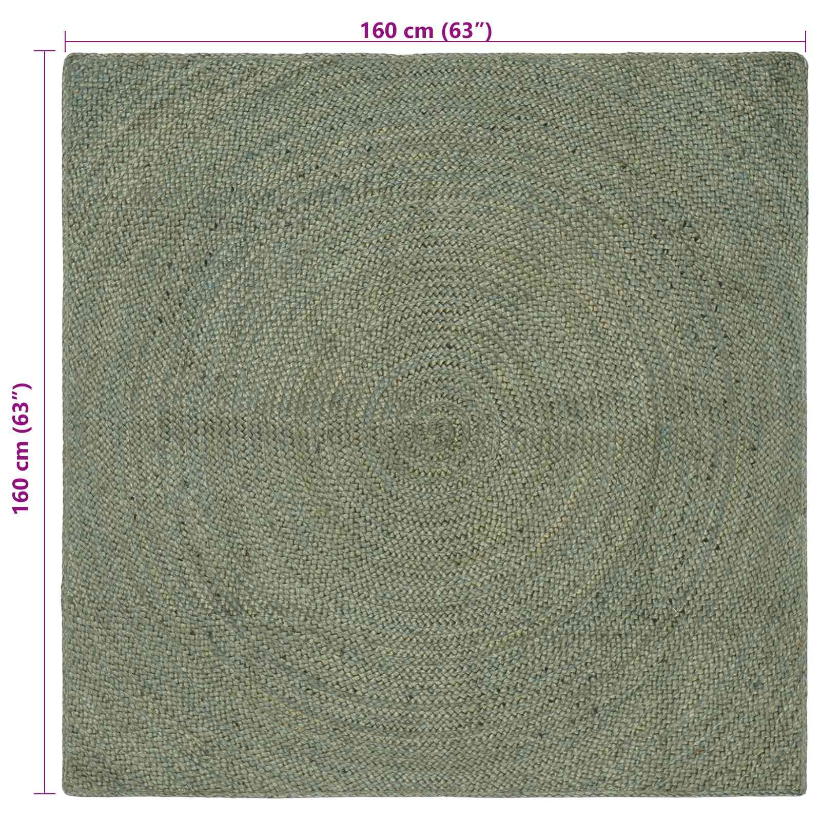 vidaXL Dywany pokojowe Oliwkowy zielony 160 x 160 cm Juta