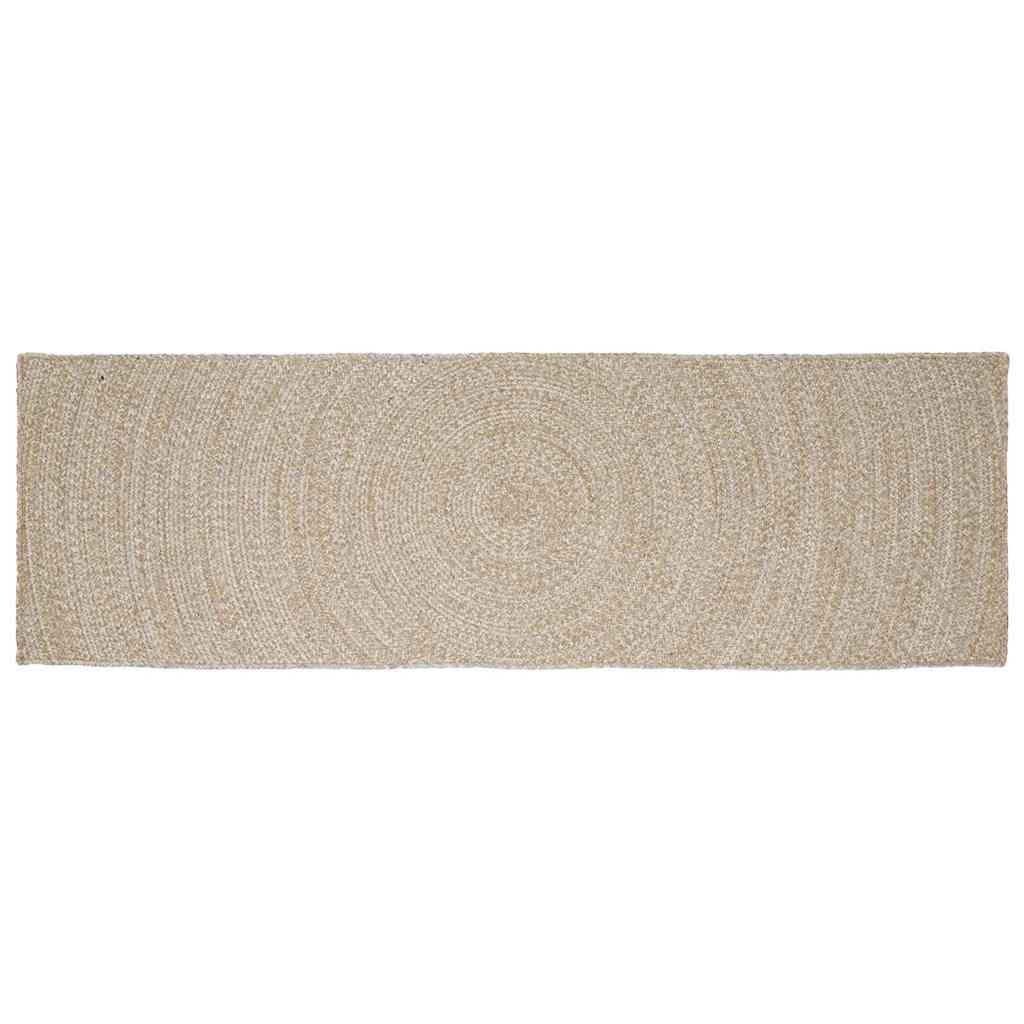 vidaXL Dywany pokojowe Naturalne i białe 80 x 300 cm Juta