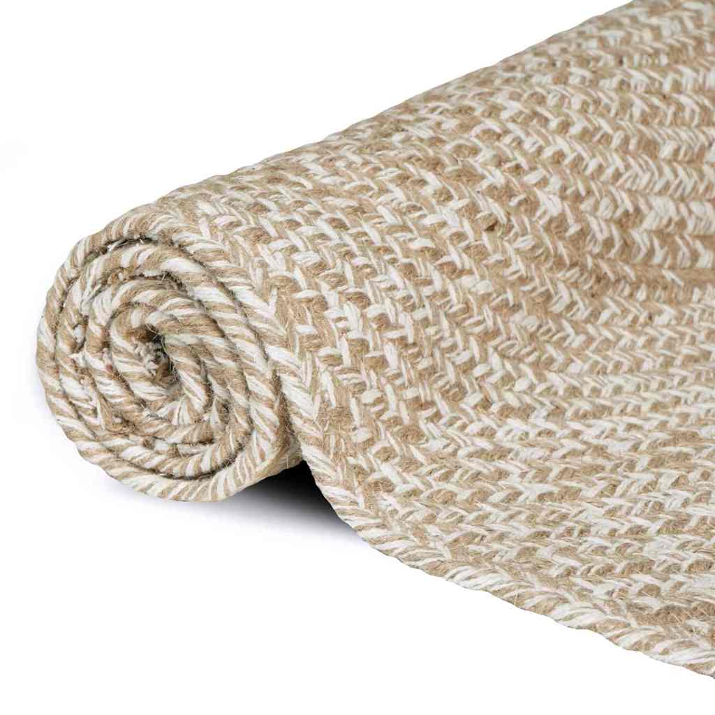 vidaXL Dywany pokojowe Naturalne i białe 100 x 200 cm Juta