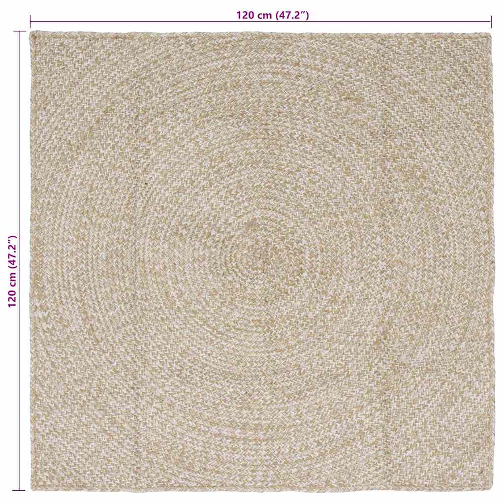 vidaXL Dywany pokojowe Naturalne i białe 120 x 120 cm Juta